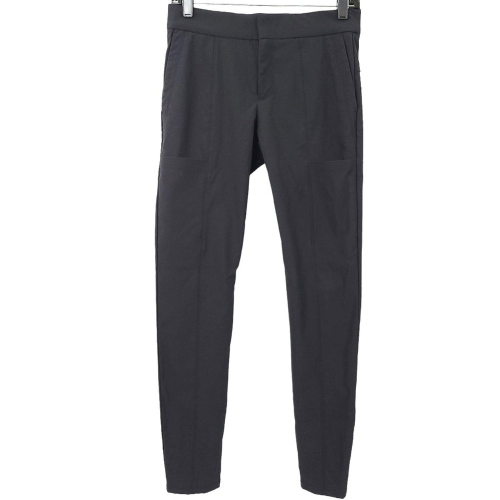 Athleta Wander Stash Skinny Pant Black Stretch Sz 0 Pockets Active Travel Hiking